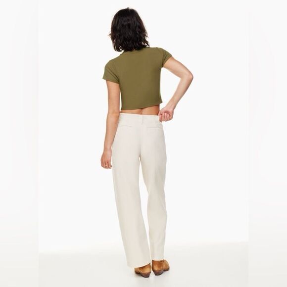 Wilfred Free | Go-to T-shirt | Olive Green Ribbed Crop Top - Picture 5 of 8